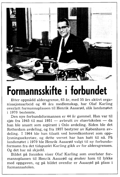 Formannsskifte i forbundet