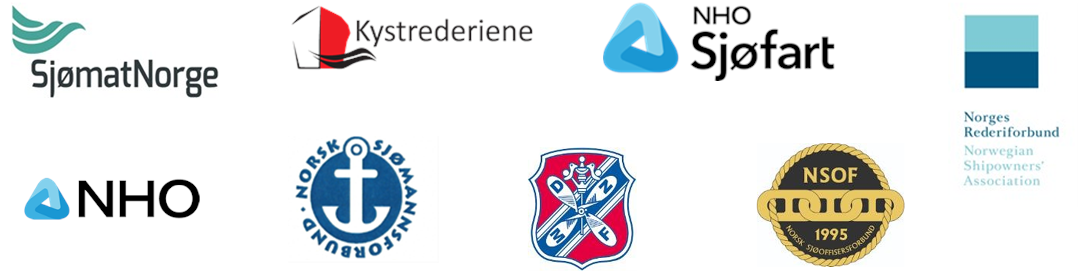 Sjømat Norge, Kystrederiene, NHO Sjøfart, NR, NHO, NSF, Dnmf, NSOF