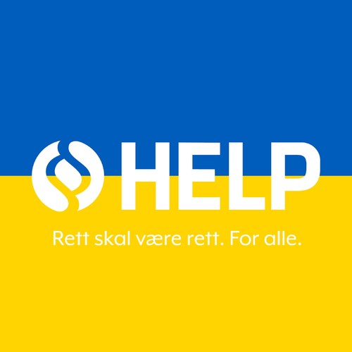 HELP Forsikring logo på ukrainske flaggfarger
